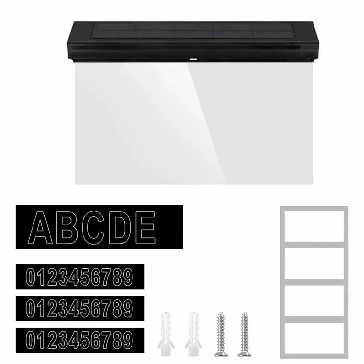 30-LED Solar Address Sign House Numbers Light with 5 Alphabet+3 Group Number+4-Grid Paper