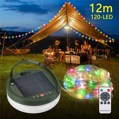 12m Solar Powered String Lights 120-LED Lamps for Tree Patio Garden