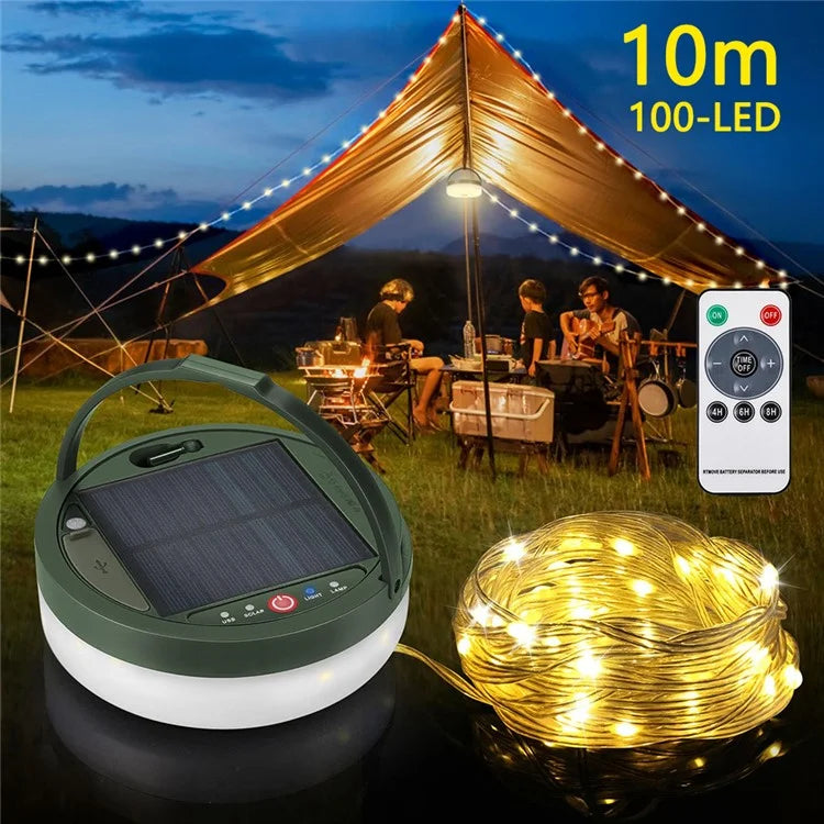 10m Solar Powered String Lights 100-LED Lamps for Tree Patio Garden