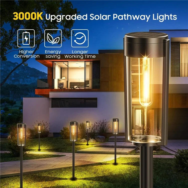 6Pcs IP65 Waterproof Solar Powered Pathway Lights Landscape Lamp for Yard Patio