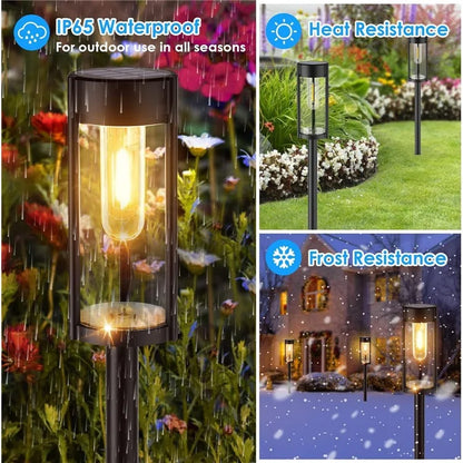 6Pcs IP65 Waterproof Solar Powered Pathway Lights Landscape Lamp for Yard Patio