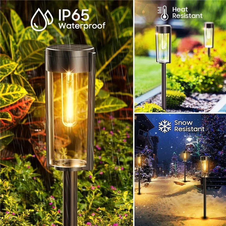 6Pcs IP65 Waterproof Solar Powered Pathway Lights Landscape Lamp for Yard Patio