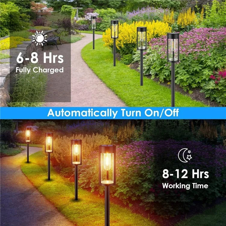 6Pcs IP65 Waterproof Solar Powered Pathway Lights Landscape Lamp for Yard Patio