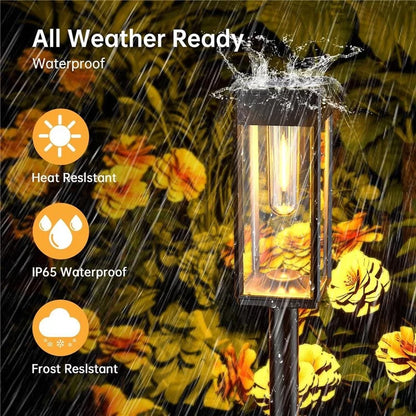 6PCS Solar Powered Lamp Waterproof Garden Grass Lawn Light with Stake - Yellow Light
