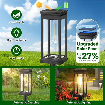 6PCS Solar Powered Lamp Waterproof Garden Grass Lawn Light with Stake - Yellow Light