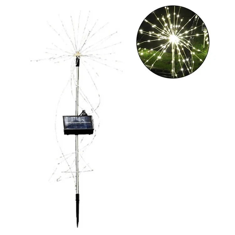 120LED Ground Insert Solar Simulation Fireworks Light Yard Garden Lawn Decorative Light