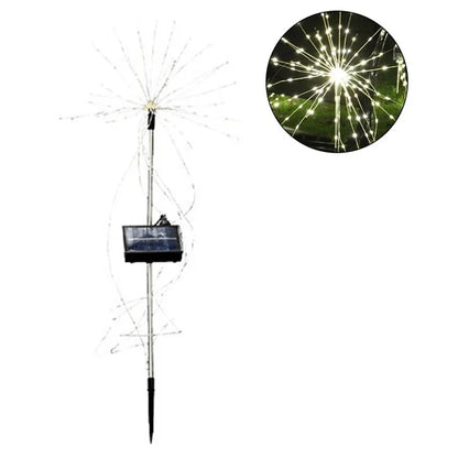 120LED Ground Insert Solar Simulation Fireworks Light Yard Garden Lawn Decorative Light