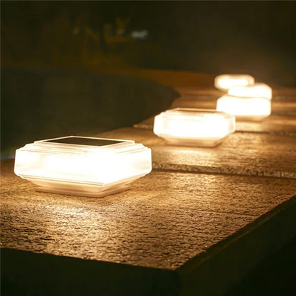 Clear Shell Solar Fence Post Light Fence Post Cap Lamp for Deck, Patio, Garden