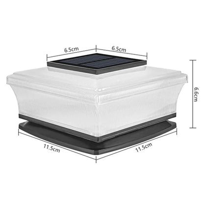 4-LED Fence Post Light Solar Powered Fence Post Cap Lamp for Deck, Patio, Garden