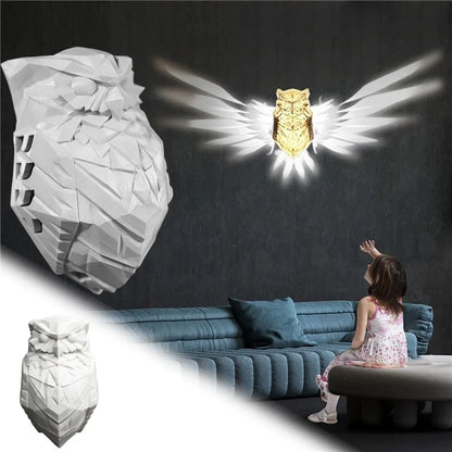 Owl Shape Creative Wall Lamp LED Night Light Wall Art Home Restaurant Decoration