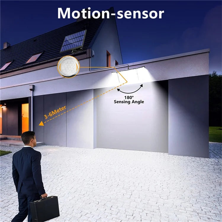 234LED Waterproof Outdoor 3-Head Solar Lamp Motion Sensor Garden Yard Wall Light with Remote Control