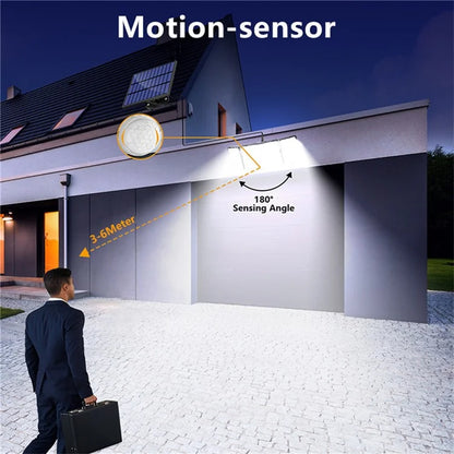 234LED Waterproof Outdoor 3-Head Solar Lamp Motion Sensor Garden Yard Wall Light with Remote Control