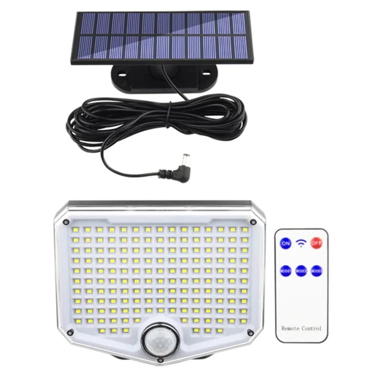 222LED Waterproof Outdoor Solar Wall Lamp Motion Sensor Garden Yard Garage Light with Remote Control