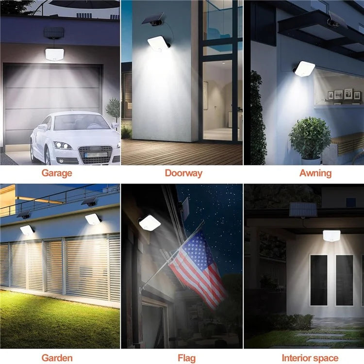 222LED Waterproof Outdoor Solar Wall Lamp Motion Sensor Garden Yard Garage Light with Remote Control