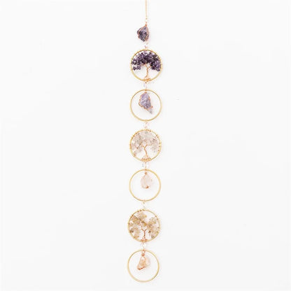 Life Tree Natural Crystal Gem Gravel Sun Catcher Home Garden Balcony Hanging Ornament