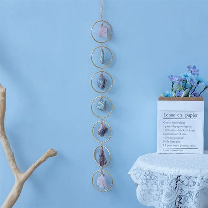 Crystal Raw Stone Wind Chime Hanging Ornament Home Wall Decor