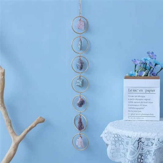 Crystal Raw Stone Wind Chime Hanging Ornament Home Wall Decor