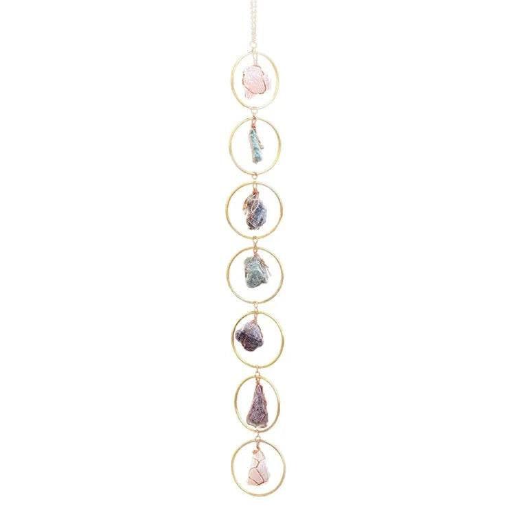 Crystal Raw Stone Wind Chime Hanging Ornament Home Wall Decor