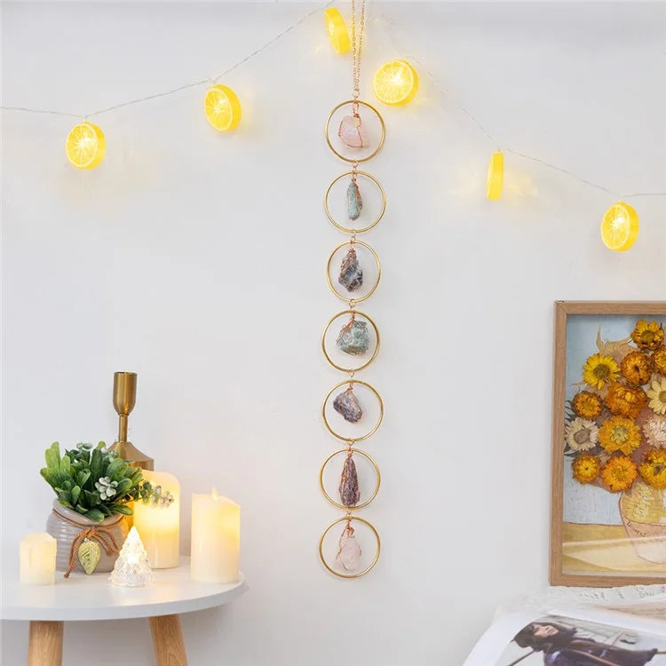 Crystal Raw Stone Wind Chime Hanging Ornament Home Wall Decor
