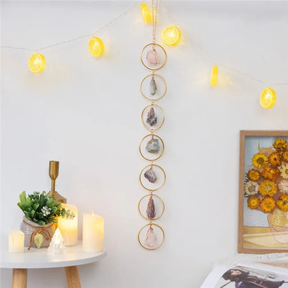 Crystal Raw Stone Wind Chime Hanging Ornament Home Wall Decor