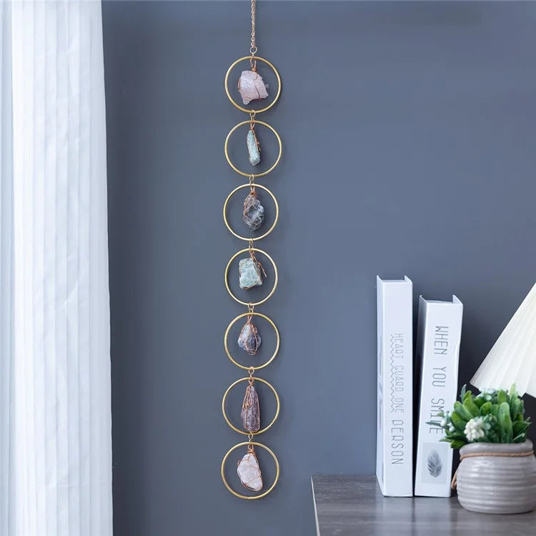 Crystal Raw Stone Wind Chime Hanging Ornament Home Wall Decor
