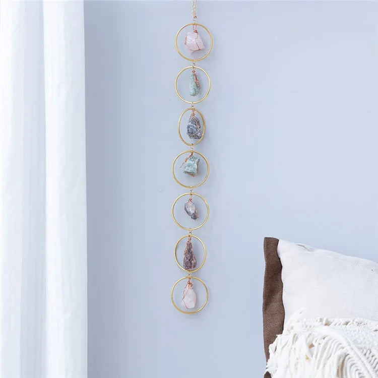 Crystal Raw Stone Wind Chime Hanging Ornament Home Wall Decor
