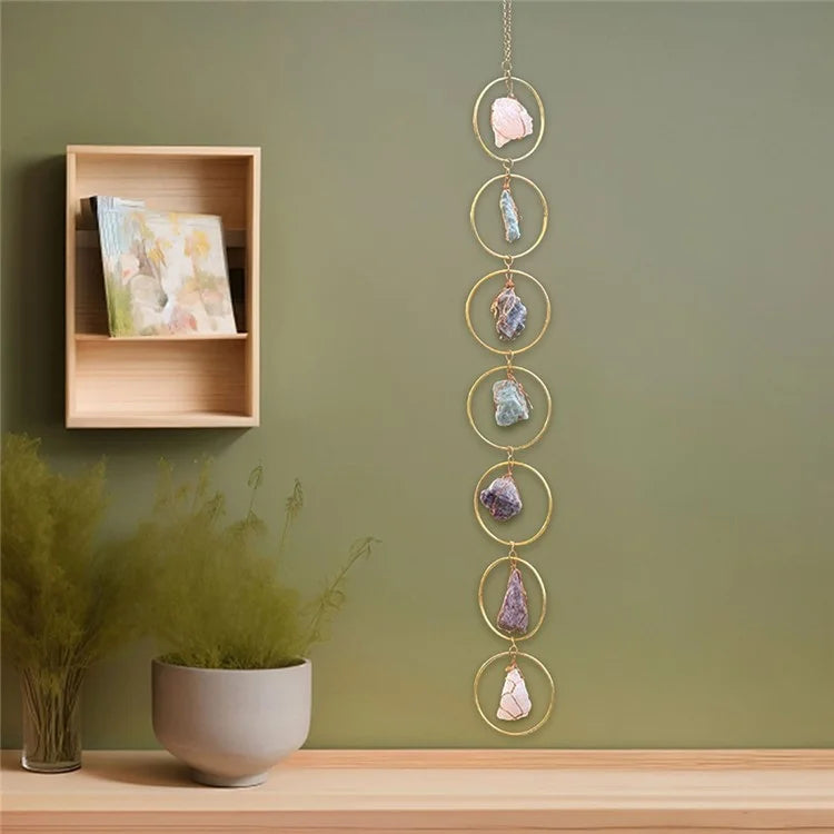 Crystal Raw Stone Wind Chime Hanging Ornament Home Wall Decor