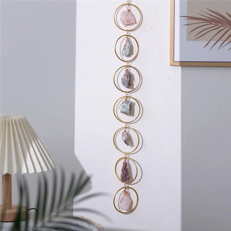 Crystal Raw Stone Wind Chime Hanging Ornament Home Wall Decor