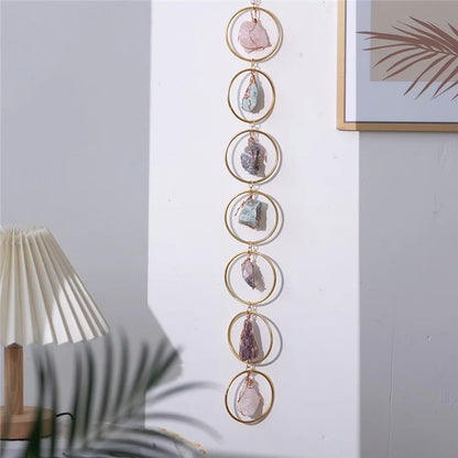 Crystal Raw Stone Wind Chime Hanging Ornament Home Wall Decor