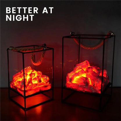 Imitation Charcoal Flame Lamp LED Decorative Light Iron Ornament Home Decoration - Style E