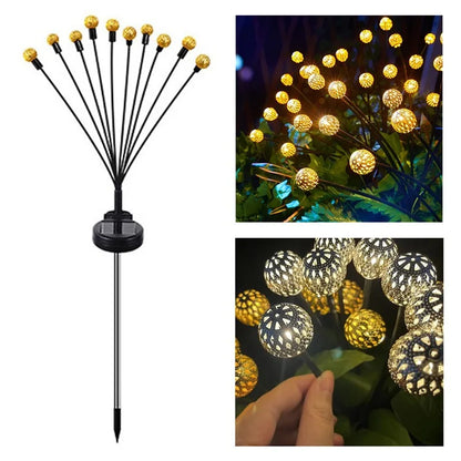10-Head Solar Morocco Ball Light 2 Modes Landscape Garden Lawn Ground Light - Warm White Light