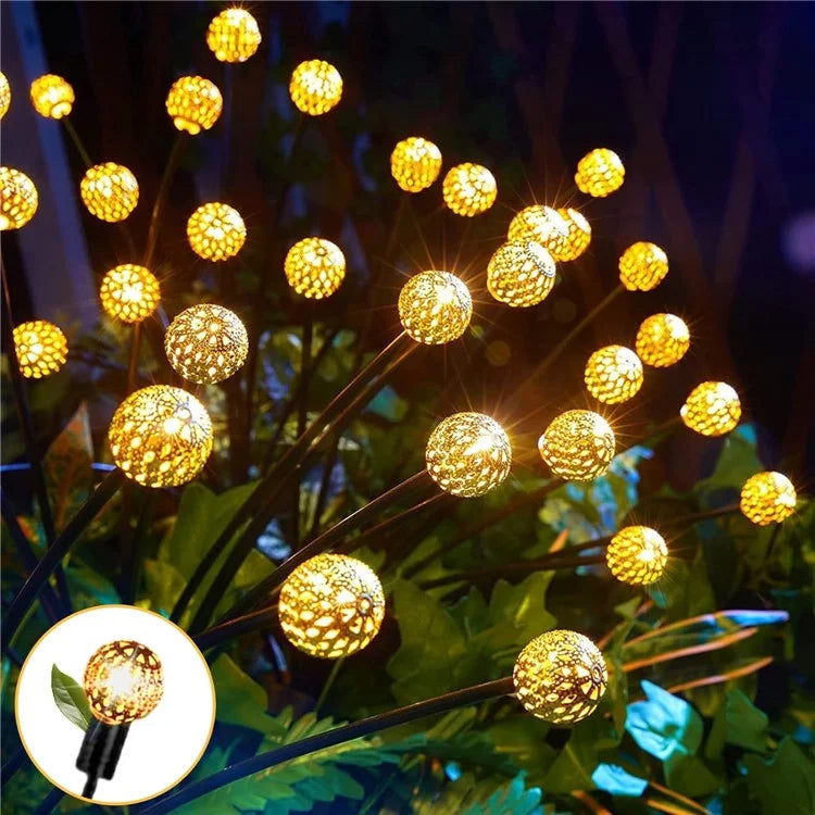10-Head Solar Morocco Ball Light 2 Modes Landscape Garden Lawn Ground Light - Warm White Light