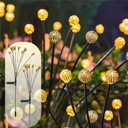 10-Head Solar Morocco Ball Light 2 Modes Landscape Garden Lawn Ground Light - Warm White Light