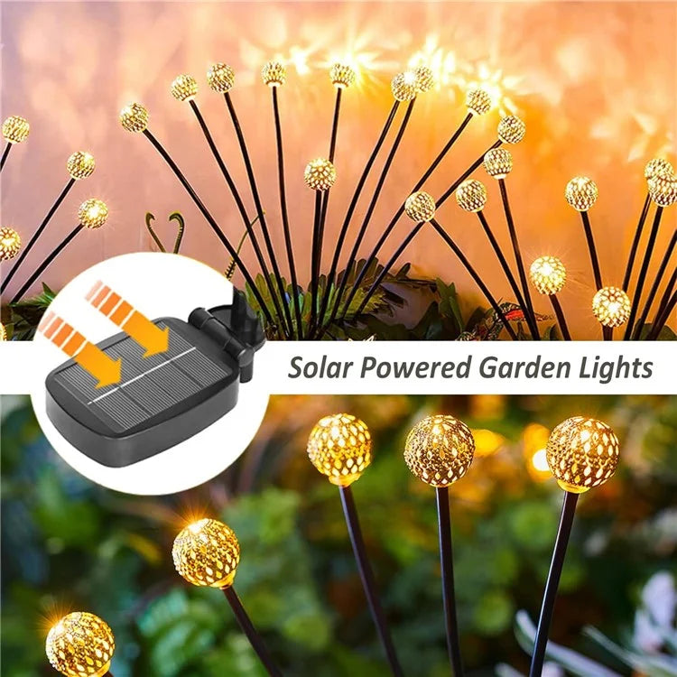 10-Head Solar Morocco Ball Light 2 Modes Landscape Garden Lawn Ground Light - Warm White Light