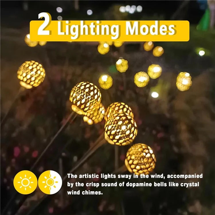10-Head Solar Morocco Ball Light 2 Modes Landscape Garden Lawn Ground Light - Warm White Light