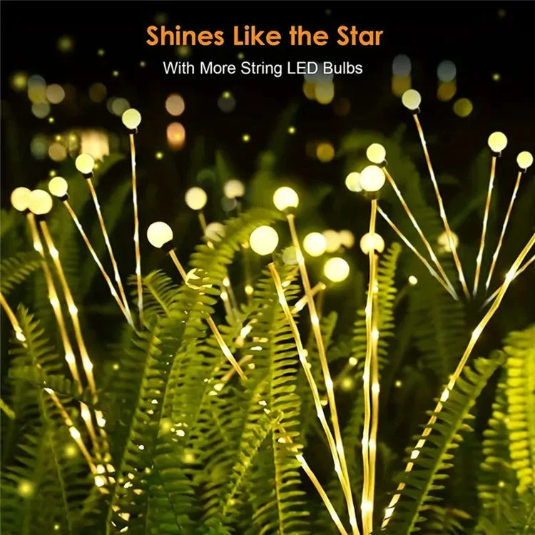 2Pcs 8-Head Solar Powered Firefly Light 2 Modes Landscape Garden Lawn Decorative Ground Light