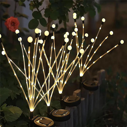 2Pcs 8-Head Solar Powered Firefly Light 2 Modes Landscape Garden Lawn Decorative Ground Light