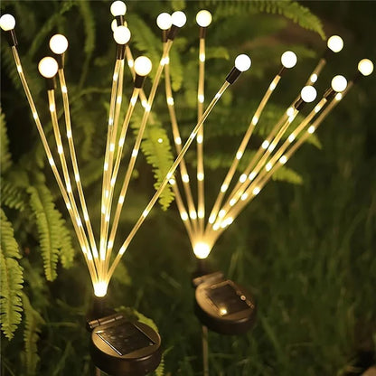 2Pcs 8-Head Solar Powered Firefly Light 2 Modes Landscape Garden Lawn Decorative Ground Light