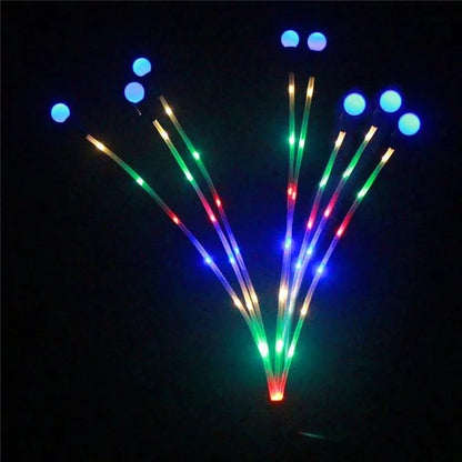 2Pcs 8-Head Solar Powered Firefly Light 2 Modes Landscape Garden Lawn Decorative Ground Light