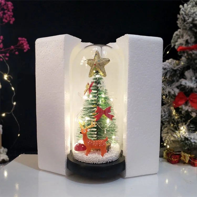 Christmas Gift Window Display Glass Cover LED Light Ornaments