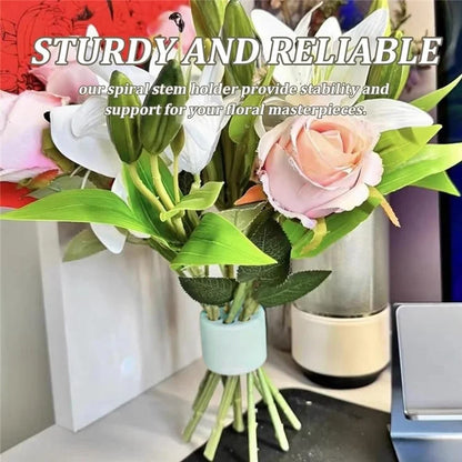7cm Flower Arranger for Large and Small Flower Stems Reusable Bouquet Stand Spiral Flower Stem Holder ABS +TPE Flower Arranger