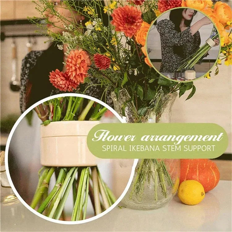 7cm Flower Arranger for Large and Small Flower Stems Reusable Bouquet Stand Spiral Flower Stem Holder ABS +TPE Flower Arranger