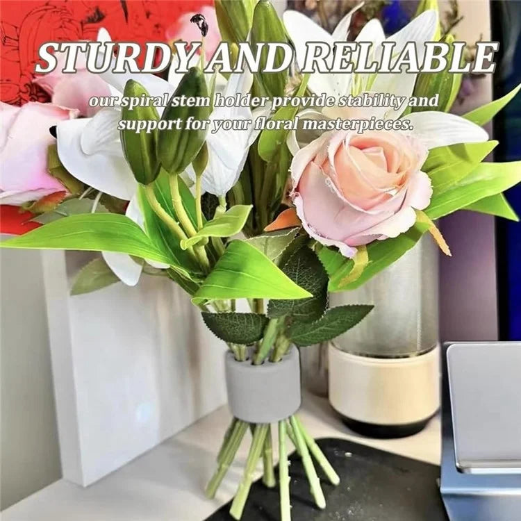 7cm Flower Arranger for Large and Small Flower Stems Reusable Bouquet Stand Spiral Flower Stem Holder ABS +TPE Flower Arranger