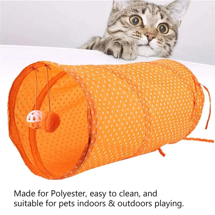 28Pcs / Set Cat Toys Set with Orange Tunnel Interactive Cat Toy Feather Fish Mouse Crinkle Balls