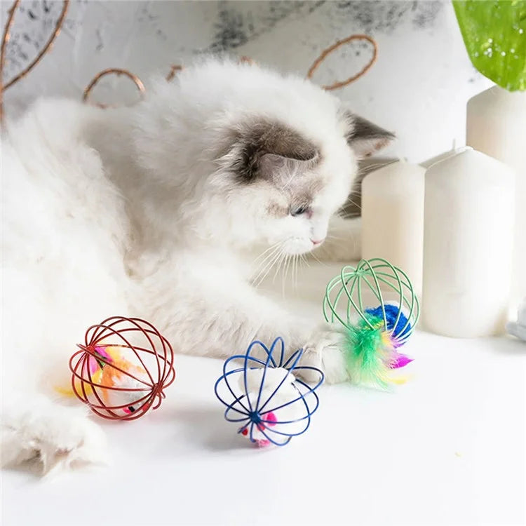 28Pcs / Set Cat Toys Set with Orange Tunnel Interactive Cat Toy Feather Fish Mouse Crinkle Balls