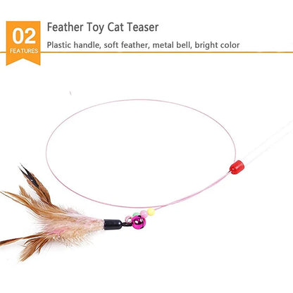 14Pcs / Set Cat Toys Set Interactive Cat Toys Catnip Teaser Wand Fluffy Mouse Turntable Crinkle Balls