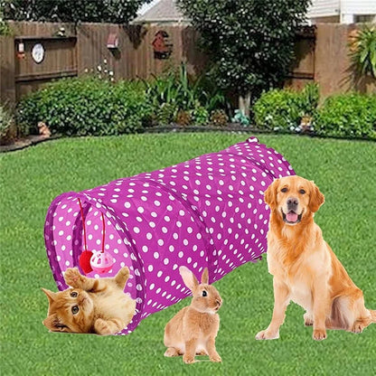 30Pcs / Set Cat Toys Set with Purple Tunnel Interactive Cat Toy Feather Fish Mouse Crinkle Balls