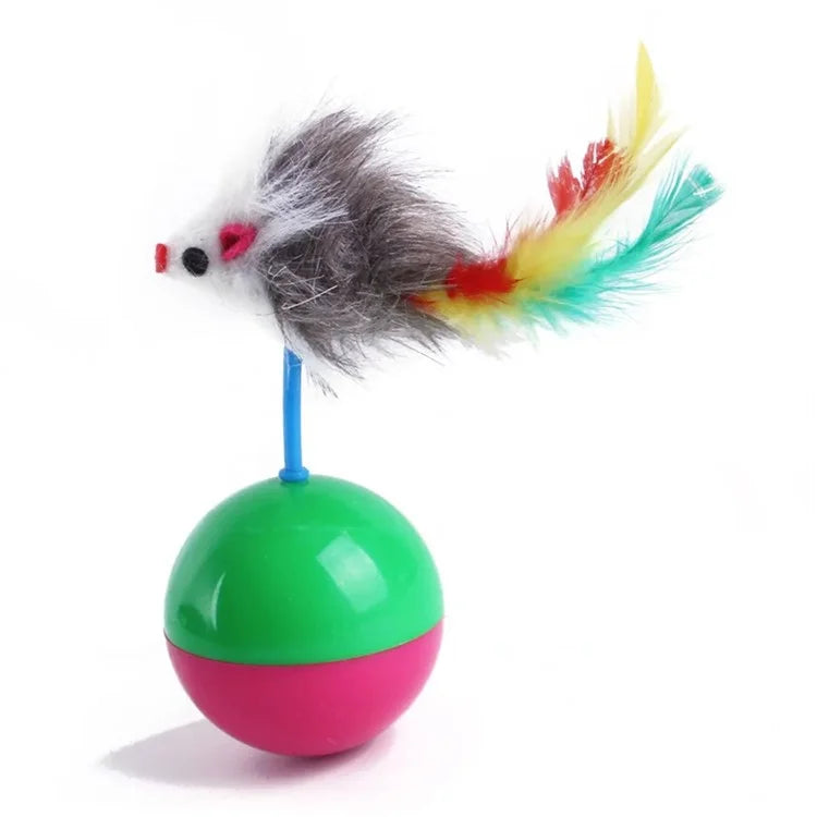 30Pcs / Set Cat Toys Set with Purple Tunnel Interactive Cat Toy Feather Fish Mouse Crinkle Balls