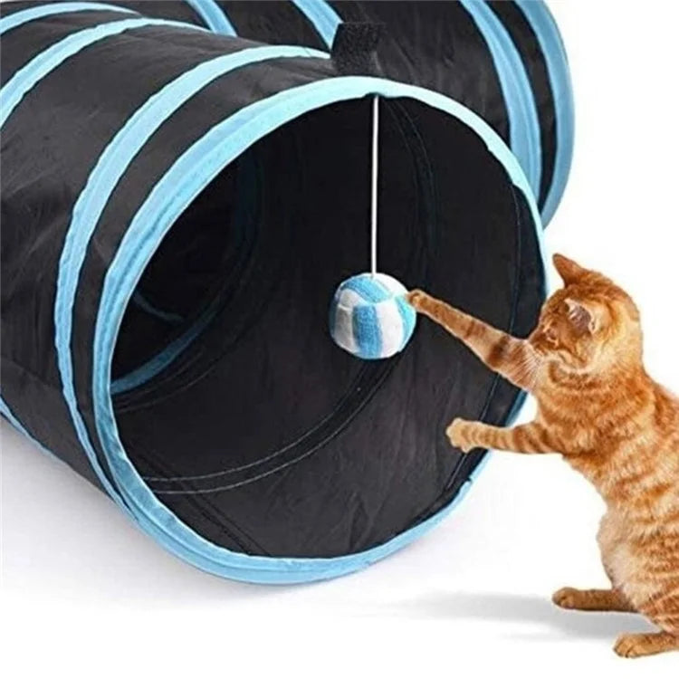 27Pcs / Set Cat Toys Set with T-Shaped Black Tunnel Interactive Cat Toy Feather Fish Mouse Crinkle Balls