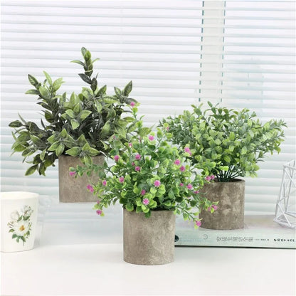 Artificial Grass Plastic Simulation Potted Plant Desktop Decoration for Living Room